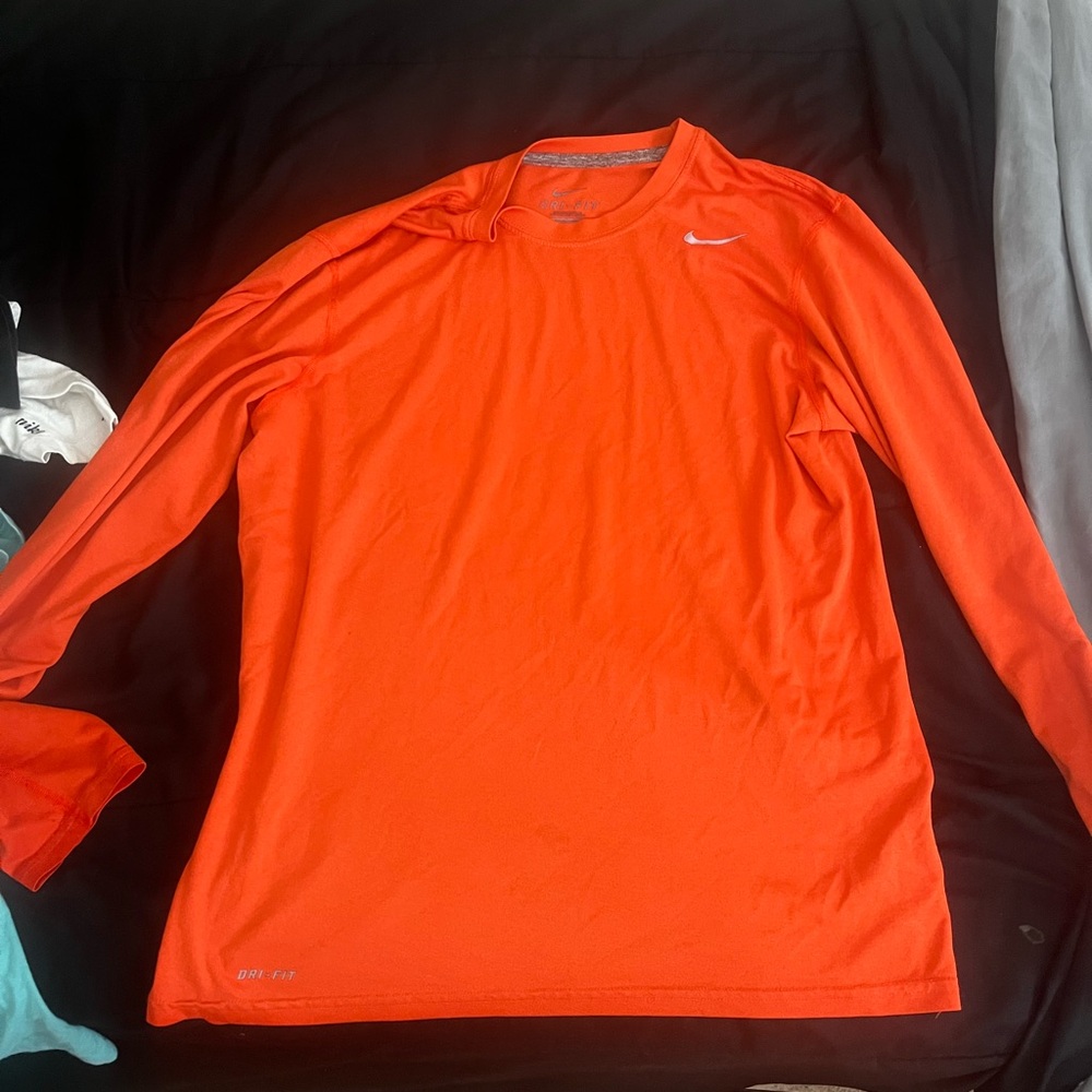 Nike Orange Long Sleeve Performance Tee